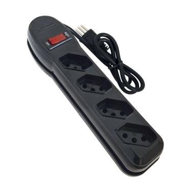 Imagem de Filtro de Linha Circuit Breaker 4 Tomadas 10A 250V Cabo PP 3X0,75MM² 1M Preto Megatron