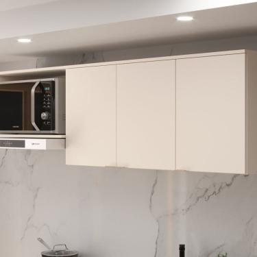 Imagem de Aéreo 190cm 3 Portas com Nicho para Microondas Ayla Yescasa Off White