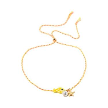 Imagem de Colar Feminino Boêmio Multicolorido Com Pingente De Peixe Em Cerâmica,