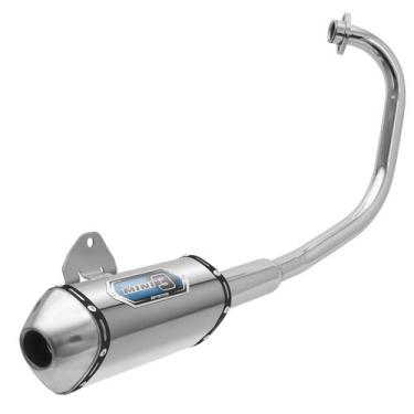Imagem de Escapamento Esportivo Pro Tork Mini 3 Curva Cromada Moto Ybr 125 2000 