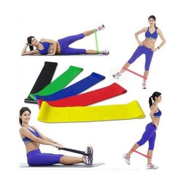 Imagem de Kit 20 Faixas Elástica Ginástica Fitness Exercício SuperBand