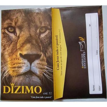 Imagem de envelope de dizimo leao com jesus tudo e possivel 100 un cod 52 - impe