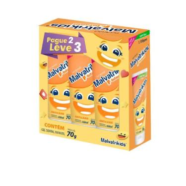 Imagem de Kit Gel Dental Malvatrikids Infantil 70g