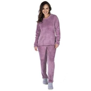 Imagem de Conjunto De Frio Pijama Feminino Inverno Soft Fleece Solto Adulto Fofinho Marca Victory...