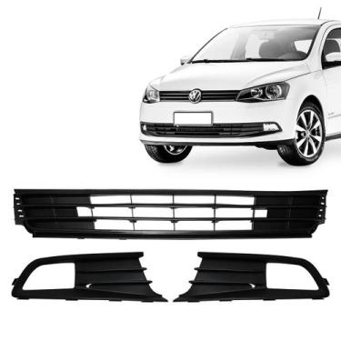 Imagem de Kit Grade Parachoque Central/laterais Com Milha Gol Voyage Saveiro G6 