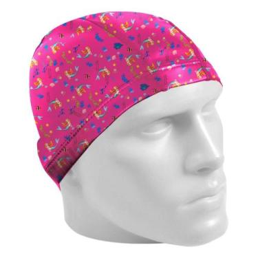 Imagem de Touca de natação estampada - Poker 13134, Rosa