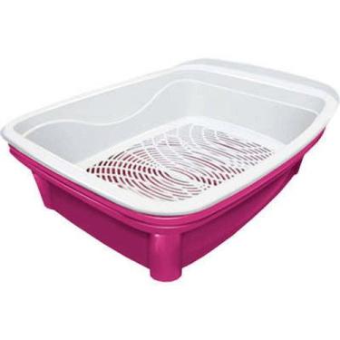 Imagem de Bandeja Higiênica para Gato Furacão Pet Classic Plus Rosa - Furacao Pe