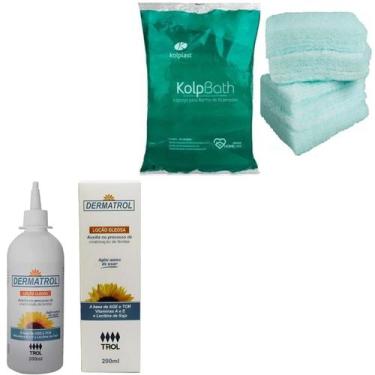 Imagem de Kit Curativo Feridas Pele 1 Óleo Dermatrol + 1 Esponja Banho - Trol / 