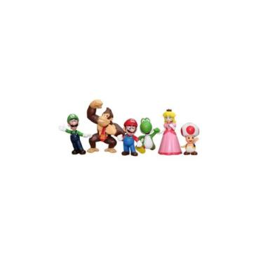 Imagem de Kit 6 Bonecos Super Mario Bolo Mesa Presente Festa Lembrança - Decora 