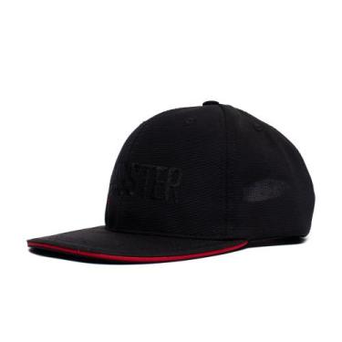 Imagem de Boné Unissex Gangster Aba Reta Bordado Preto/vermelho, Preto, Único