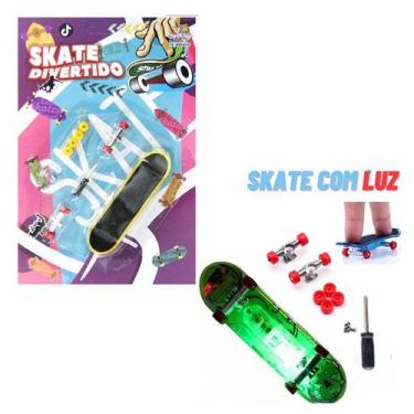 Imagem de Skate de Dedo Divertido com LUZ + Acessorios a Bateria Amarelo - TOY