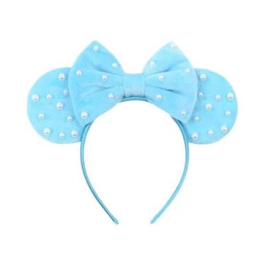 Imagem de Tiara De Veludo Com Orelhas De Rato Para Meninas, Faixa De Cabelo Maci