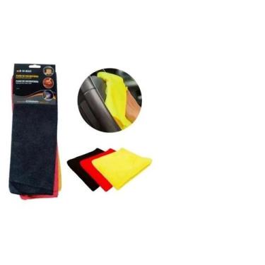 Imagem de Kit 3 Panos de Microfibra Flanela 35x35cm WMax Wurth