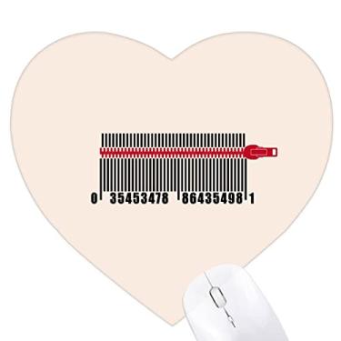 Imagem de Código de barras de compras com fechadura de puxar, mousepad de coração, tapete de borracha, jogo de escritório