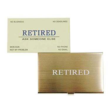 Imagem de RXBC2011 Cartões de visita aposentados Funny Retirement Gift (pacote com 50/com caixa de aço inoxidável dourado) para homens aposentados, mulheres, colegas de trabalho, funcionários, chefes, amigos, universitários