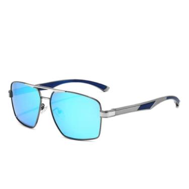 Imagem de Aluminum Men's Sunglasses Polarized Lens Design Temples Sun glasses Coating Mirror Glasses Oculos de sol,Gun blue,china