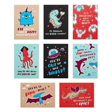 Imagem de American Greetings Cartões de Dia dos Namorados para Crianças Sala de Aula, Criaturas e Monstros (40 unidades)