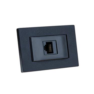 Imagem de Espelho de Tomada Simples Reto com 1 RJ-45 CAT5e Preto