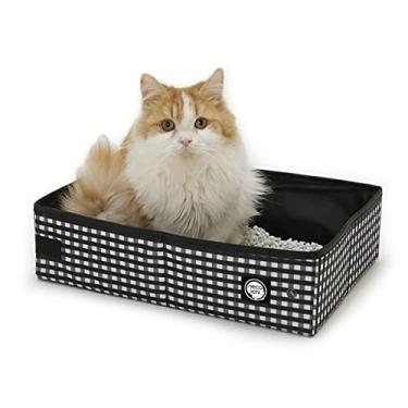 Imagem de Necoichi Porta-gaiola portátil sem estresse e caixa de areia para ambientes internos e externos, viagem (preto, caixa de areia)