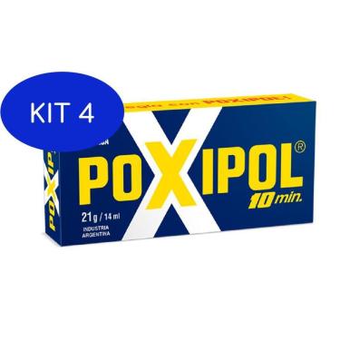 Imagem de Kit 4 Poxipol Cinza 21g / 14ml
