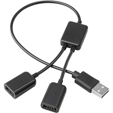 Imagem de Saisn Cabo USB Y divisor 2.0, 1 macho para 2 fêmeas, cabo carregador USB 2.0, cabo de alimentação com 2 portas, adaptador de carregamento para laptop, MacBook, teclados, mouses e mais