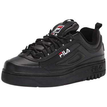 Imagem de Fila Kid's Disruptor II FX-100 Lux Tênis Sneaker, Sapato Infantil Calçados, Black RedBlack, 6 US Unisex Big