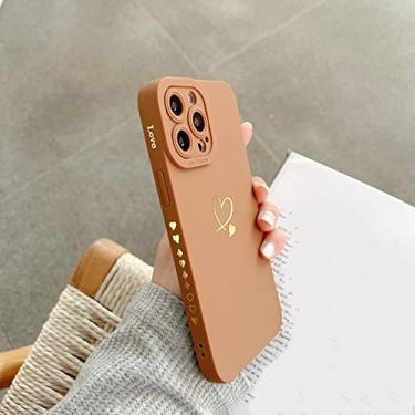 Imagem de Capa de telefone Soft Love Heart para iPhone 11 12 13 14 Pro Max XS Max XR 7 8 Plus SE 2020 Capa traseira de silicone à prova de choque, ruivo, para iPhone 7plus