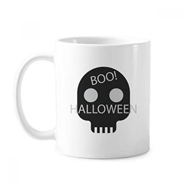 Imagem de Caneca simples de caveira do dia das bruxas cerâmica xícara de porcelana de café louça