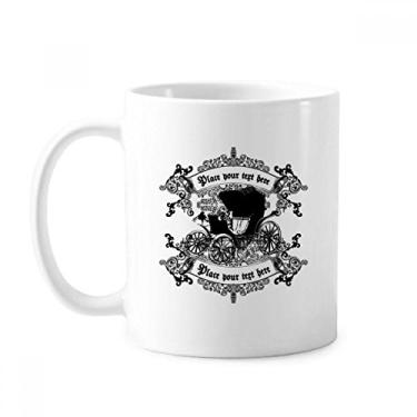 Imagem de Verde-escuro clássico carros padrão flor caneca cerâmica café porcelana xícara louça