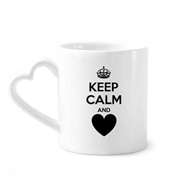 Imagem de Citação Keep Calm And Love caneca vermelha café cerâmica copo de coração de vidro