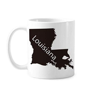 Imagem de Louisiana América EUA Mapa contorno caneca cerâmica cerâmica café porcelana xícara louça