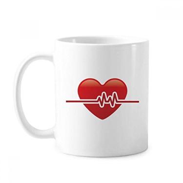 Imagem de Caneca de cerâmica com design de padrão de eletrocardiograma de coração cerâmica xícara de café e porcelana