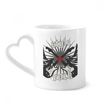Imagem de Guitarra Rock Passion Combinação Padrão Caneca Café Cerâmica Copos Copo Coração Vidro