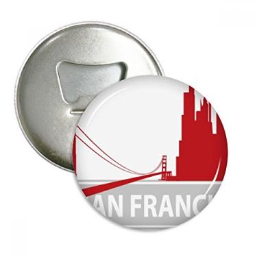 Imagem de San Francisco America Country City Outline abridor de garrafas ímã de geladeira emblema multifuncional