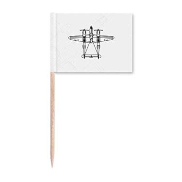 Imagem de Linha de estrutura de aeronaves Art Deco presente moda palito bandeiras marcadoras decoração de festa