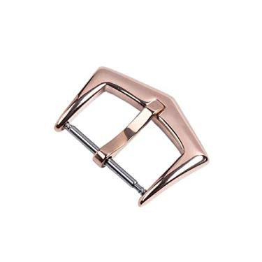 Imagem de CYSUE Fivela de pino dobrável de aço inoxidável de qualidade de 18 mm para Patek Philippe para Nautilus Pulseira de borracha de couro Fecho de implantação (Cor: Pino de rosa, Tamanho: 18 mm)