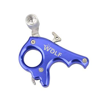 Imagem de SHARROW Acessório de liberação de arco e flecha com 3 dedos para liberação de arco composto acessório para arco de engrenagem (azul)