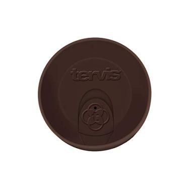 Imagem de Tervis Tampa de viagem feita nos EUA, copo isolado de parede dupla, mantém as bebidas frias e quentes, serve em copos de 473 ml, marrom