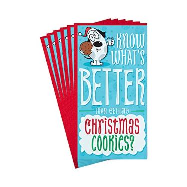Imagem de Hallmark Pacote de porta-dinheiro ou porta-cartões de presente para crianças, massa de Natal (6 cartões de Natal com envelopes)