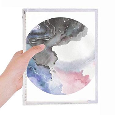 Imagem de Caderno abstrato de folhas soltas para aquarela com sombreamento de tinta, diário recarregável, papelaria