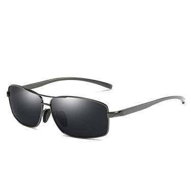 Imagem de Oculos de Sol Masculino Retangular de Aluminio Esporte com Proteção Uv400 AORON HD2458 (C3)