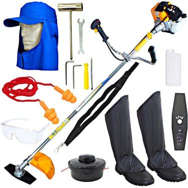 Imagem de Roçadeira Profissional Vulcan VR430S 43CC 1,7HP 2 Tempos Robusta Acompanha Boné Protetor de Nuca, Protetor Auricular, Óculos e Perneira