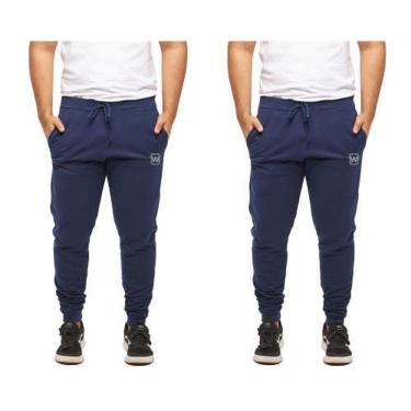 Imagem de Kit 02 Calças Masculina de Moletom Jogger Slim Sport Wooks-Masculino