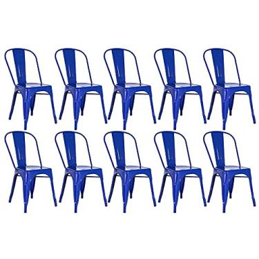 Imagem de Loft7, Kit 10 cadeiras Iron Tolix design industrial Azul escuro