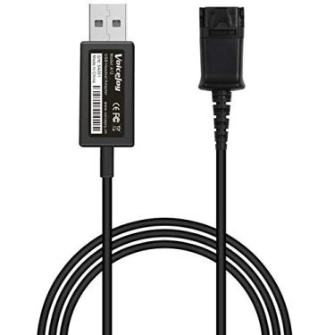 Imagem de Fone de ouvido de escritório para call center, desconexão rápida, cabo QD para plugue USB, adaptador para fone de ouvido Plantronics, conector QD, plugue para qualquer computador, laptop, VOIP