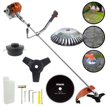 Imagem de Aparador de Grama Á Gasolina Tekna RL520ACN TK 52cc 2HP 9000RPM + Extra Lâmina 80 Dentes + Escova De Aço Circular Rotativa