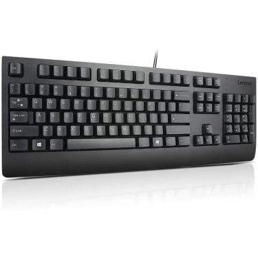 Imagem de Teclado Lenovo, Pro II, USB, com fio, selado de fábrica, varejo, EUA, preto