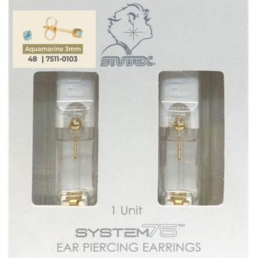 Imagem de Brinco Studex System 75 Adulto Aquamarine 3Mm - 48