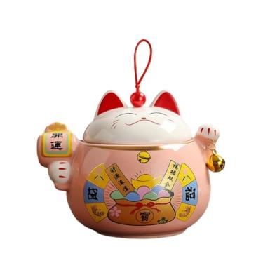 Imagem de Arroz Gato Chá Cerâmico Selado Frasco de Chá Doméstico Pu'er Viagem Portátil Armazenamento Itens Jarra Caixa de Presente - Grande Rosa