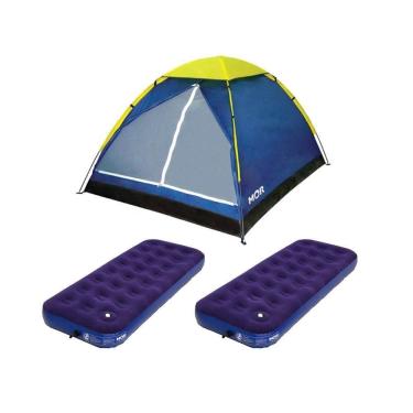 Imagem de Kit Barraca Iglu 4 Pessoas Mor + 2 Colchão Solteiro